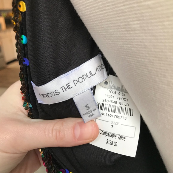 NWT Dress the Population Tabitha Sequin Dress - Picture 8 of 8